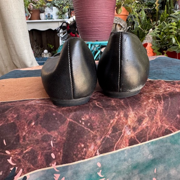 kate spade Black Leather Bow-Trim Flats with Gold Accent - Picture 8 of 10